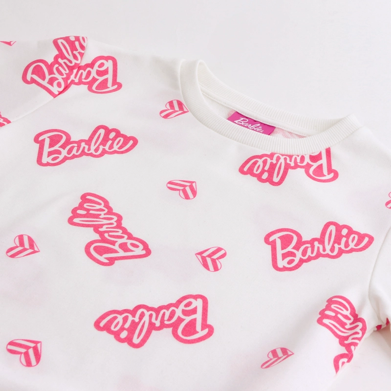 POLERON CERRADO NIÑA BARBIE FULL PRINT BLANCO - 3
