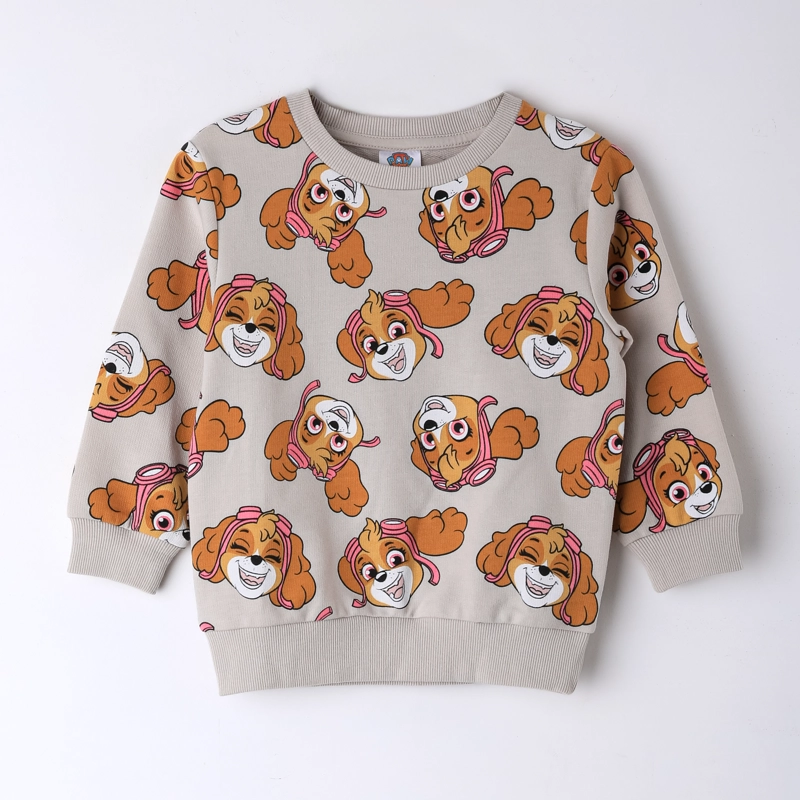 POLERON CERRADO NIÑA PAW PATROL SKYE FULL PRINT BEIGE - 1