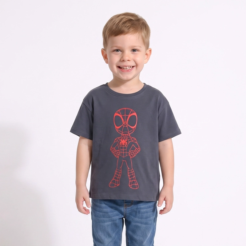 POLERA MANGA CORTA NIÑO SPIDEY MARVEL OUTLINE GRIS - 1