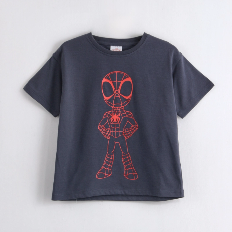 POLERA MANGA CORTA NIÑO SPIDEY MARVEL OUTLINE GRIS - 2