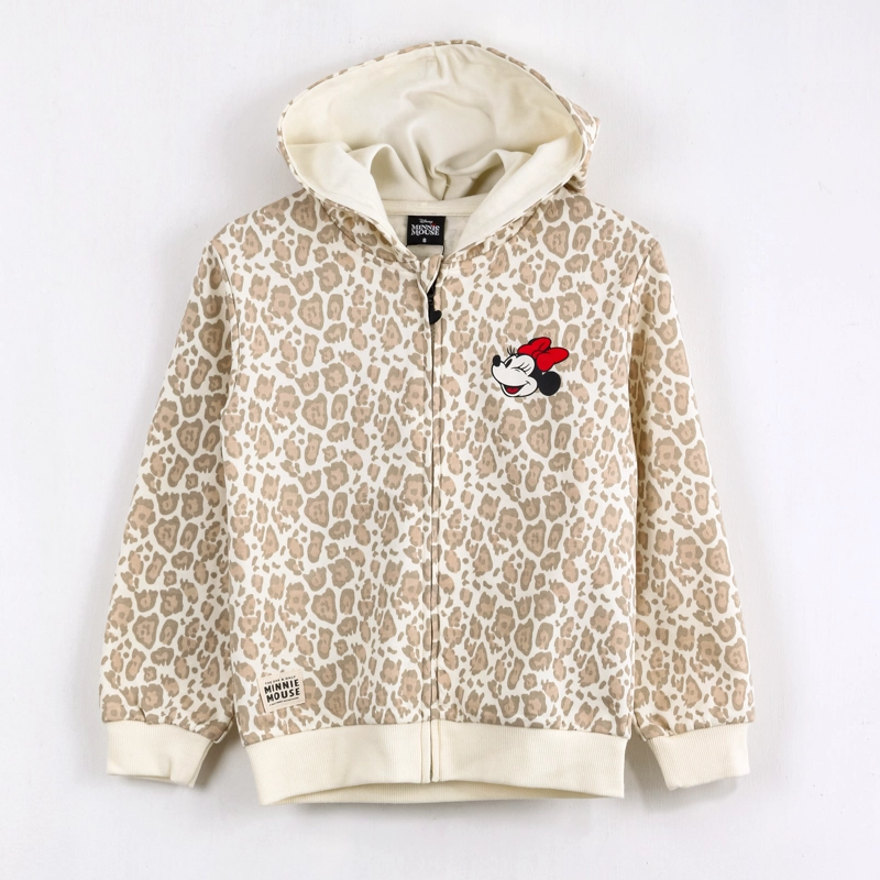 POLERON ABIERTO NIÑA MINNIE DISNEY ANIMAL PRINT BEIGE - 1