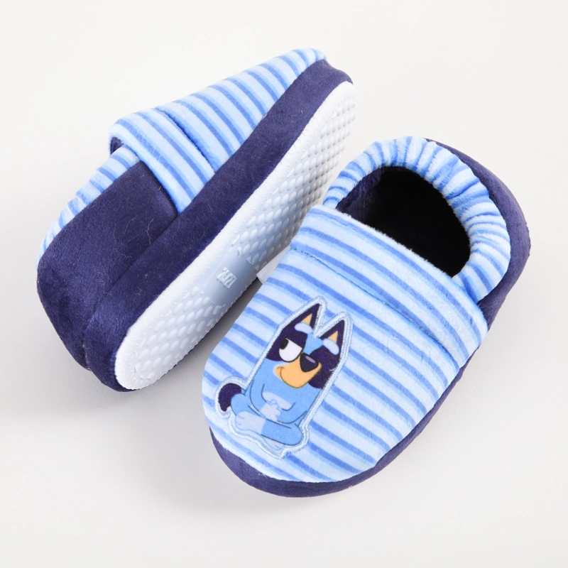 PANTUFLA NIÑO LISTADO CELESTE BLUEY - 4