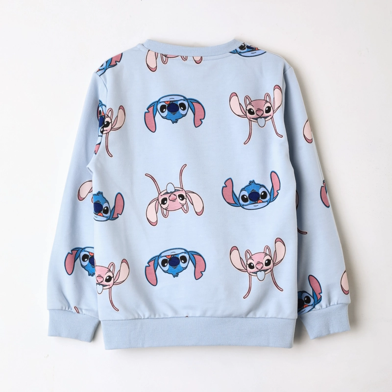POLERON CERRADO NIÑA LILO & STITCH DISNEY FULL PRINT CELESTE - 2