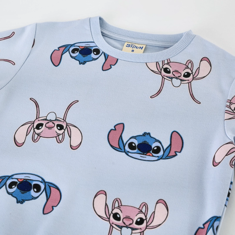 POLERON CERRADO NIÑA LILO & STITCH DISNEY FULL PRINT CELESTE - 3