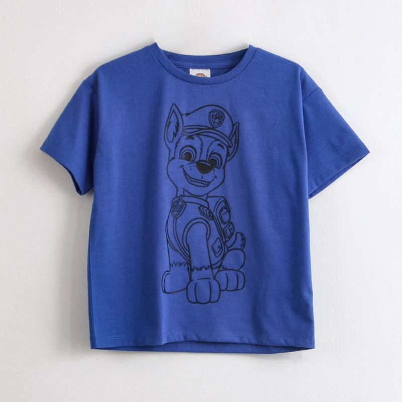 POLERA MANGA CORTA NIÑO PAW PATROL CHASE OUTLINE AZUL - 1