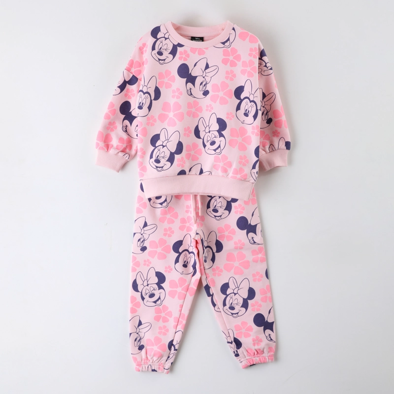 CONJUNTO BUZO NIÑA MINNIE DISNEY FULL PRINT FLORES ROSADO - 1