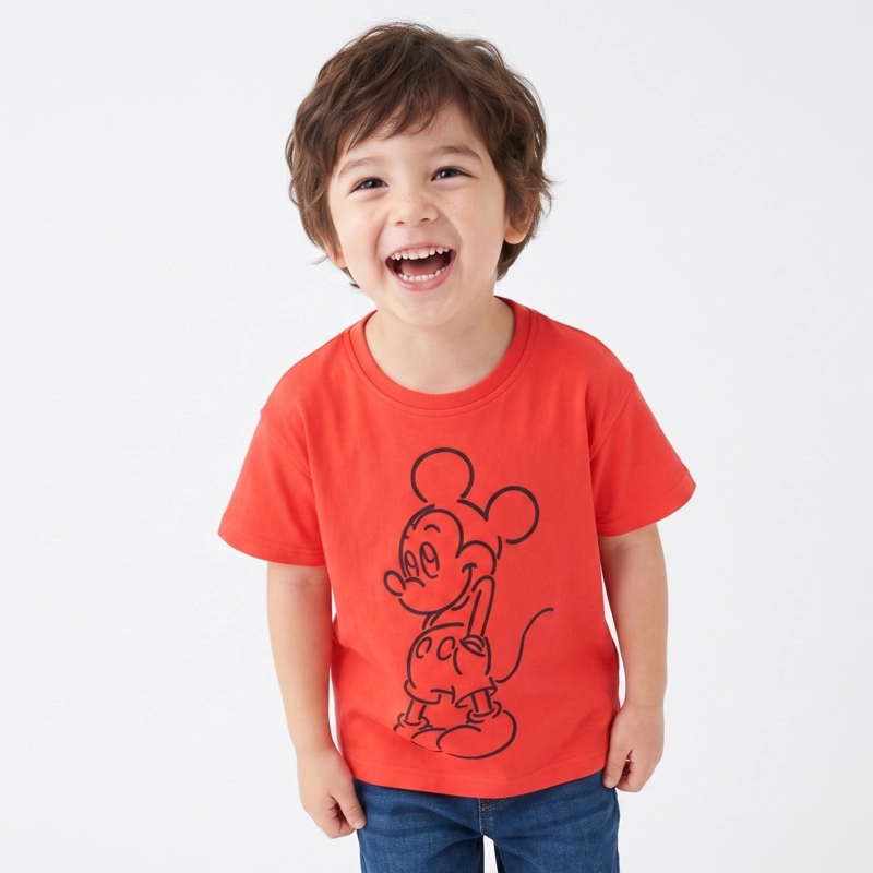 POLERA MANGA CORTA NIÑO MICKEY DISNEY OUTLINE ROJO - 1