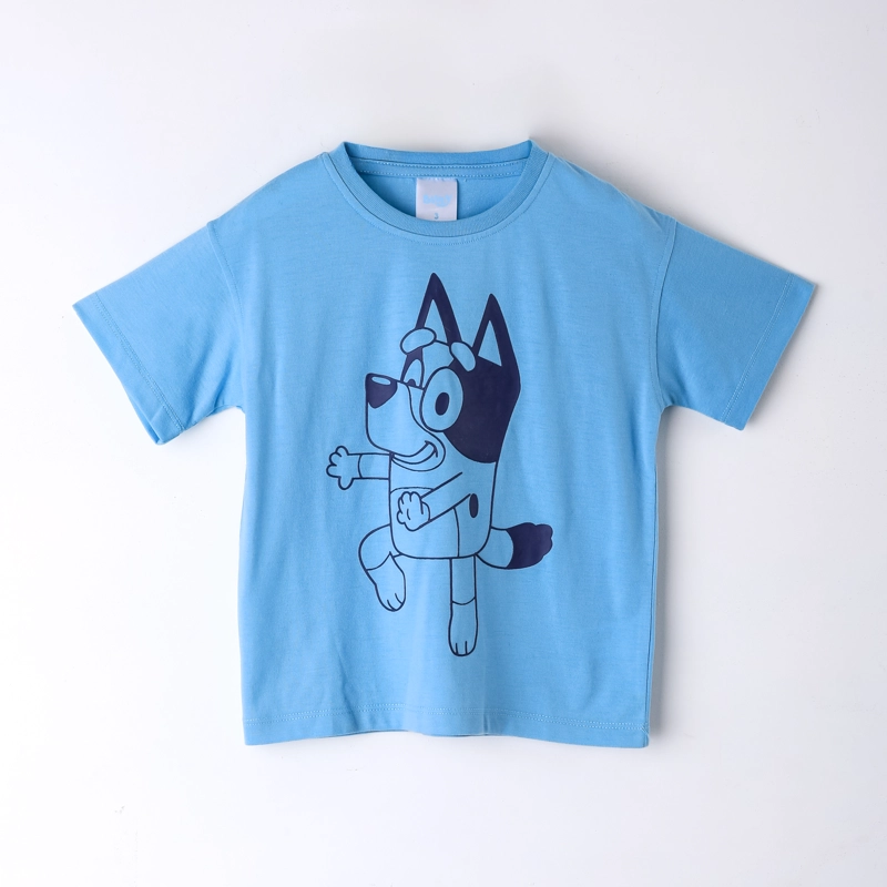 POLERA MANGA CORTA NIÑO BLUEY OUTLINE CELESTE - 1