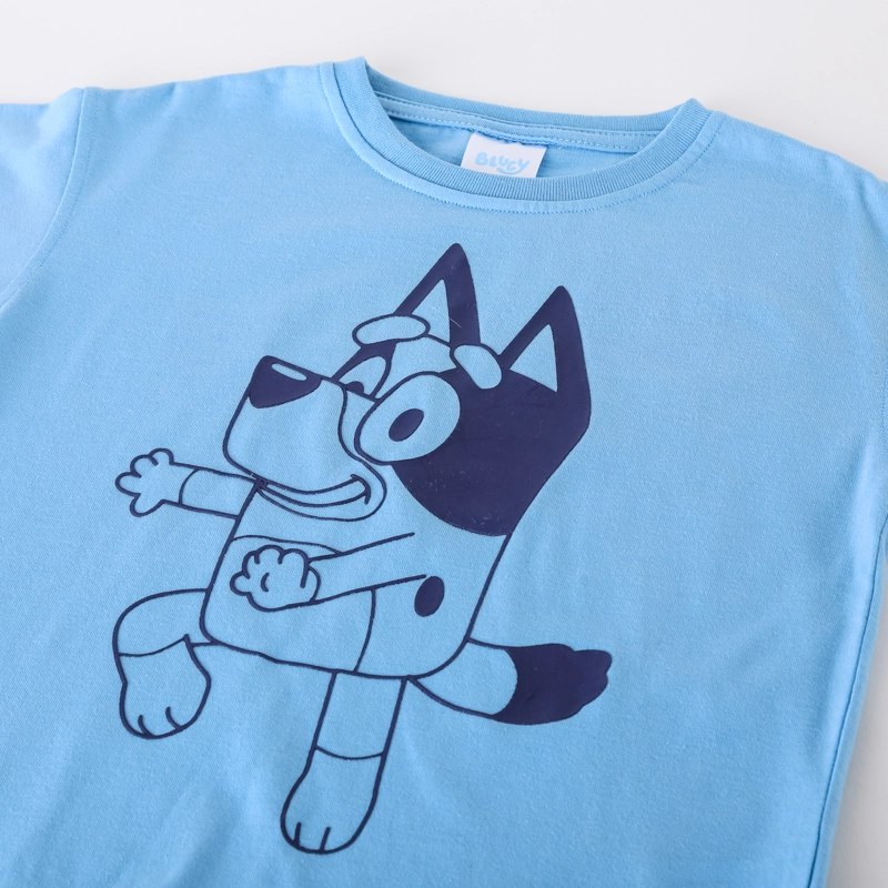 POLERA MANGA CORTA NIÑO BLUEY OUTLINE CELESTE - 3