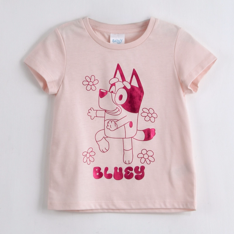 POLERA MANGA CORTA NIÑA BINGO & BLUEY FOIL ROSADO - 1