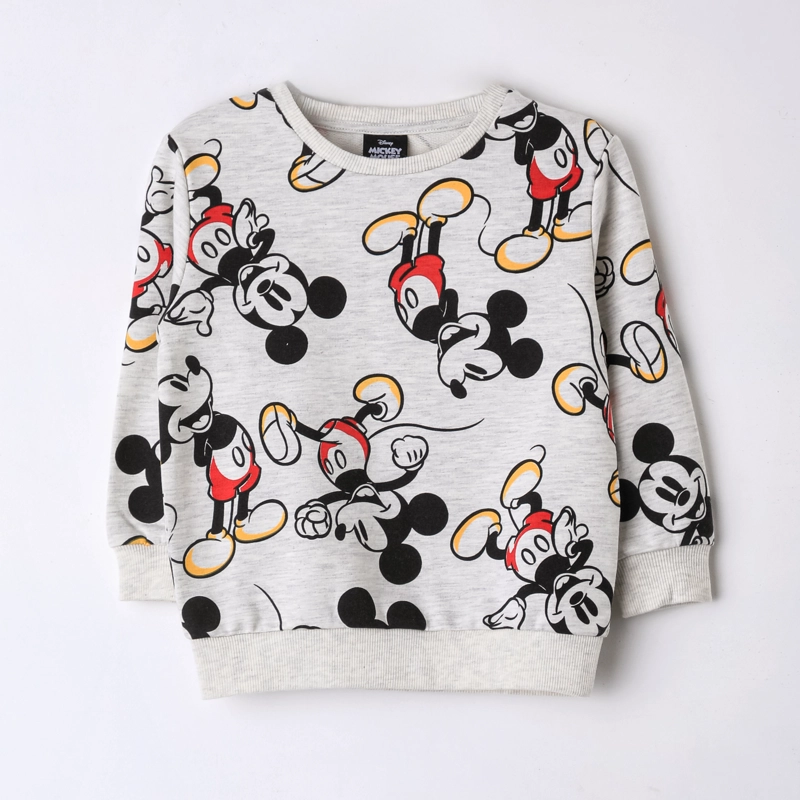 POLERON CERRADO NIÑO MICKEY DISNEY FULL PRINT GRIS - 1