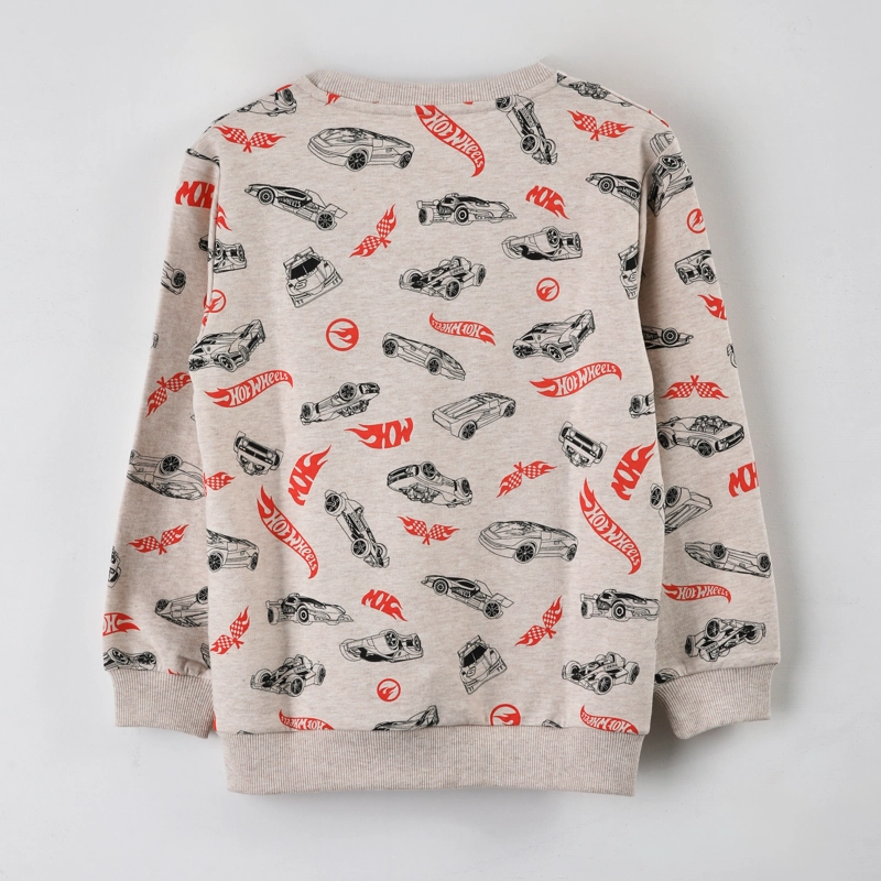 POLERON CERRADO NIÑO HOT WHEELS FULL PRINT BEIGE - 2