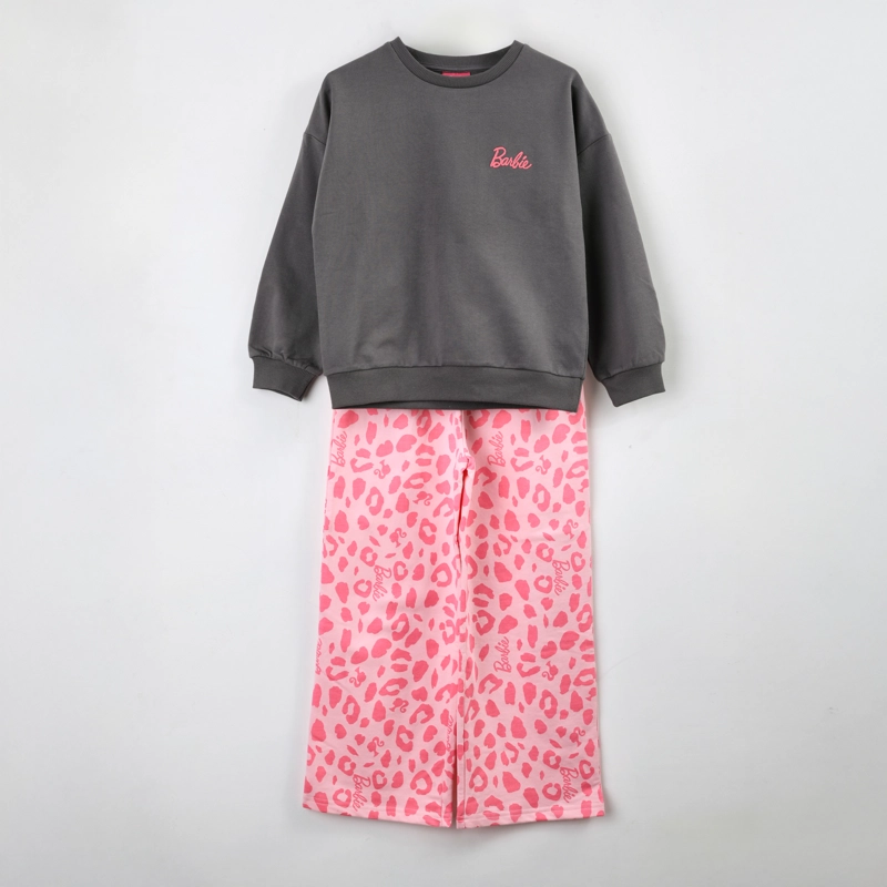 CONJUNTO BUZO NIÑA BARBIE ANIMAL PRINT GRIS - 2
