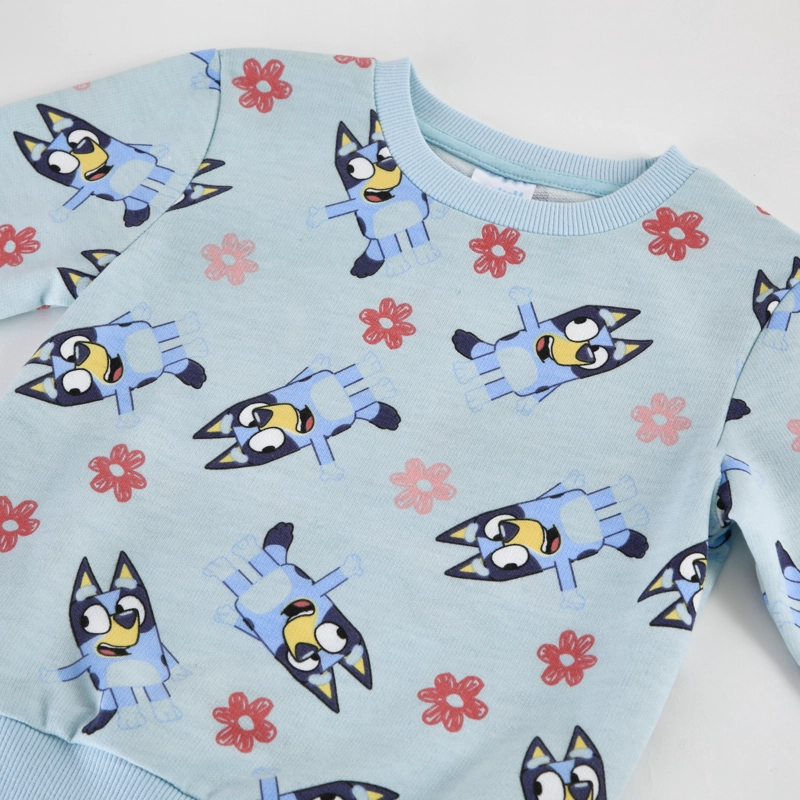 POLERON CERRADO NIÑA BLUEY FULL PRINT CELESTE - 3