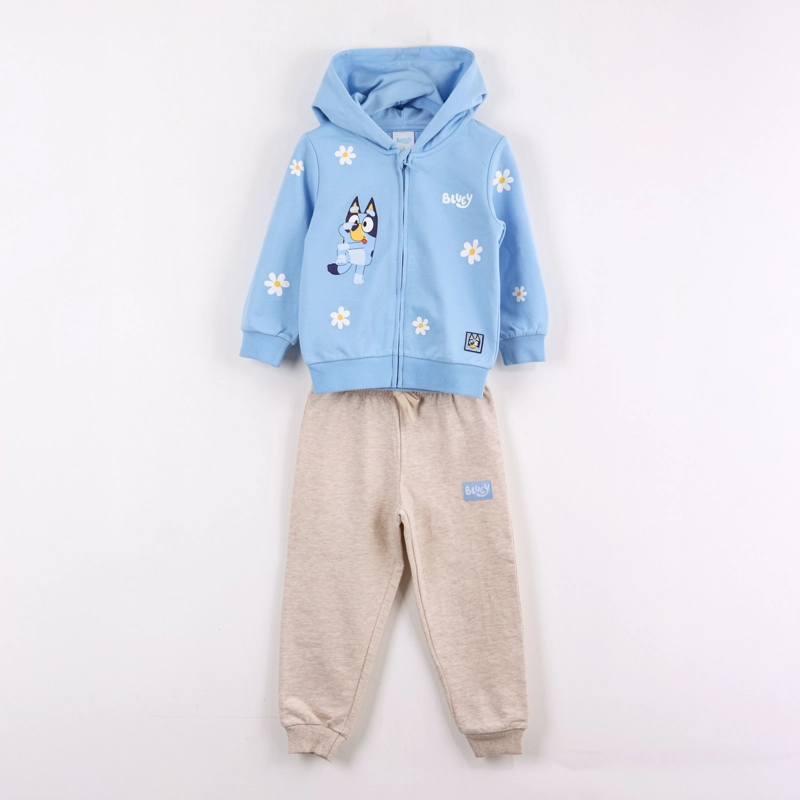 CONJUNTO BUZO NIÑA BLUEY MARGARITAS CELESTE - 1