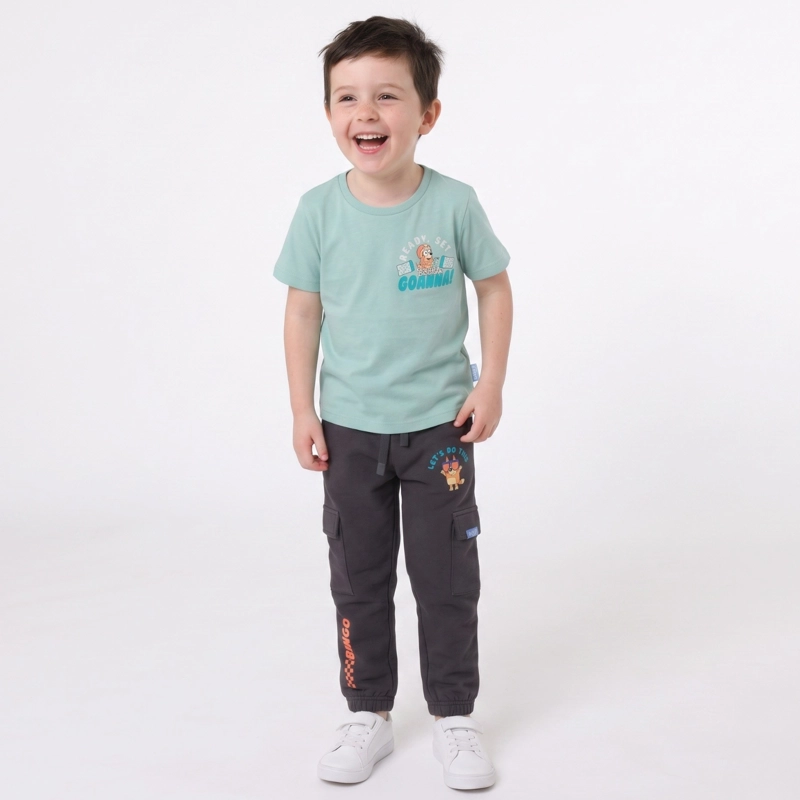 CONJUNTO NIÑO BINGO & BLUEY FRENTE VERDE - 1