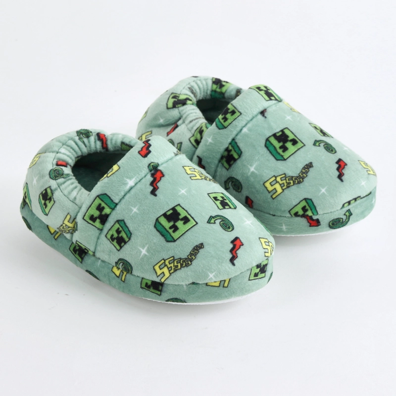 PANTUFLA NIÑO CREEPERS VERDE MINECRAFT - 2