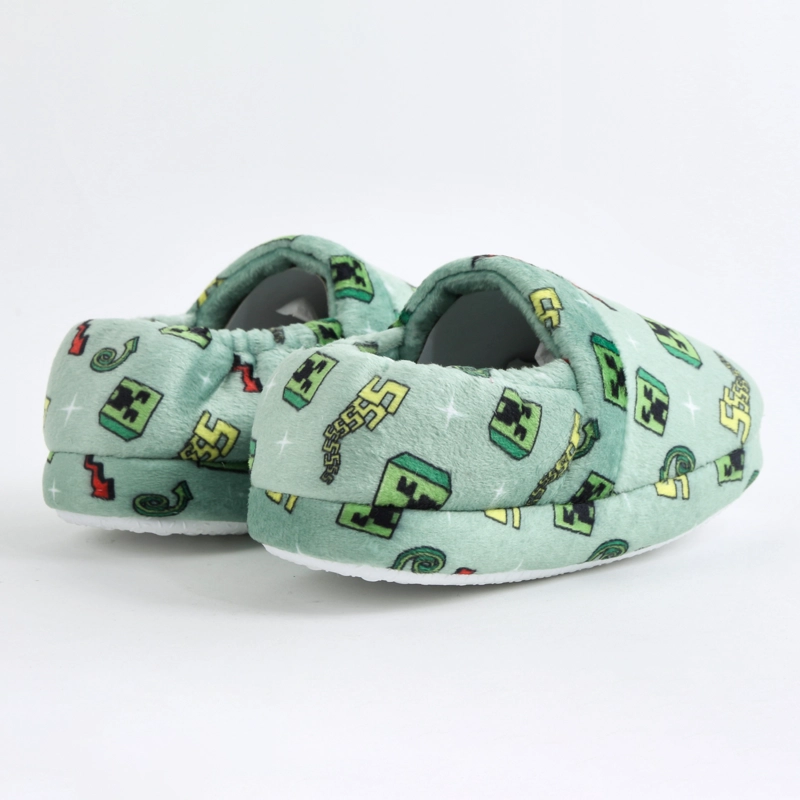 PANTUFLA NIÑO CREEPERS VERDE MINECRAFT - 3