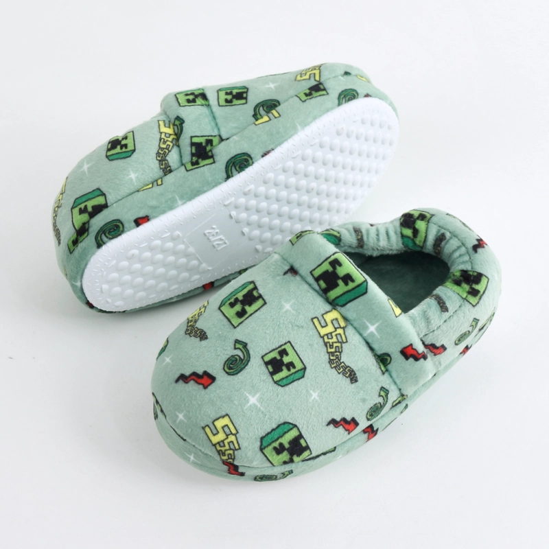 PANTUFLA NIÑO CREEPERS VERDE MINECRAFT - 4