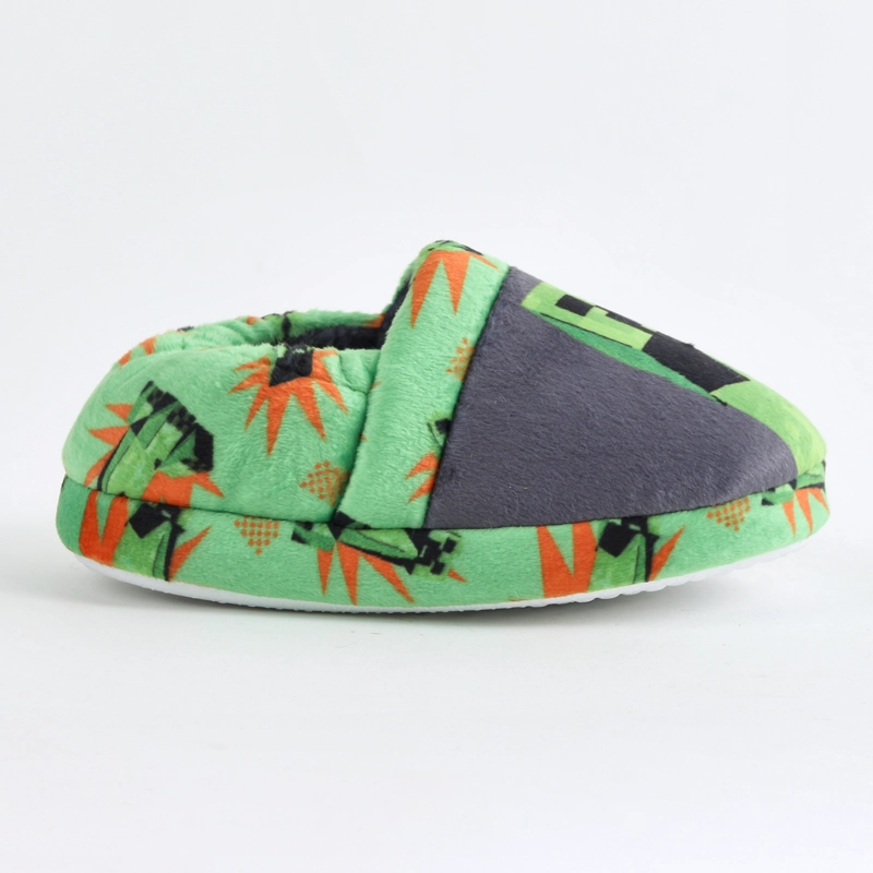 PANTUFLA NIÑO FULL PRINT CREEPER VERDE MINECRAFT - 1