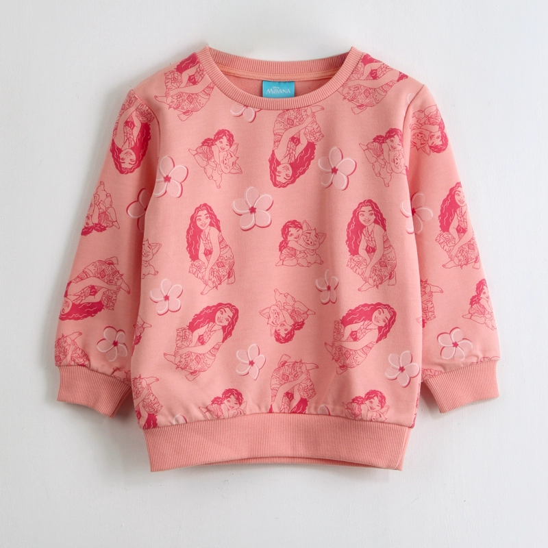 POLERON CERRADO NIÑA MOANA DISNEY FULL PRINT ROSADO - 1