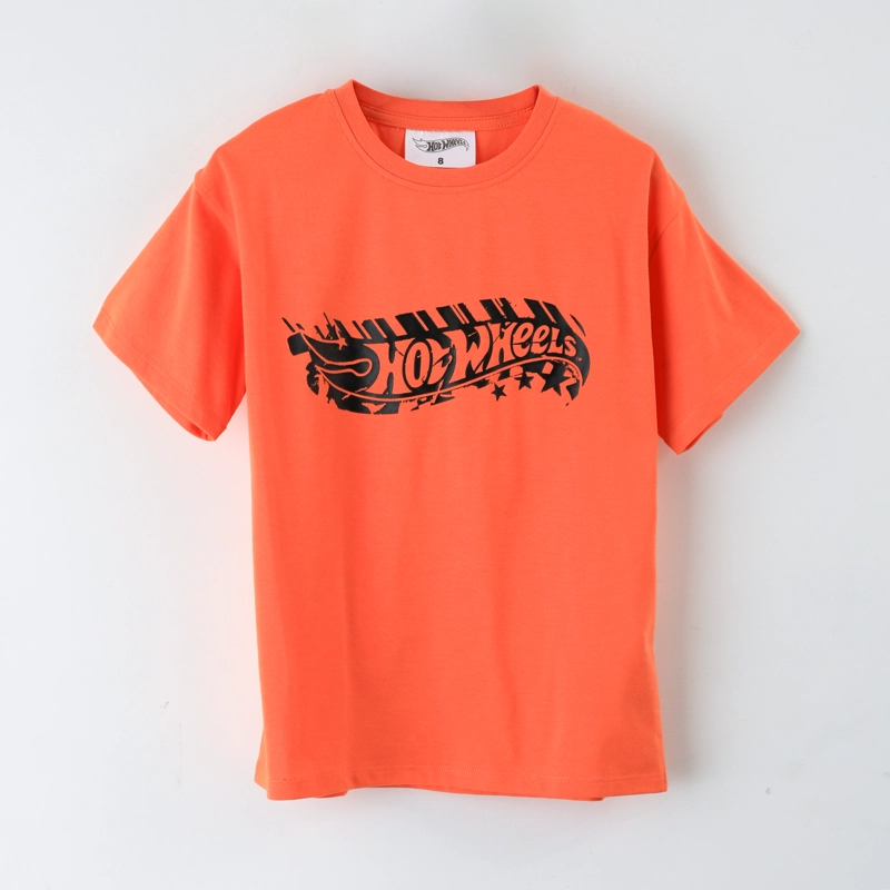 POLERA MANGA CORTA NIÑO HOT WHEELS LOGO NARANJO - 1