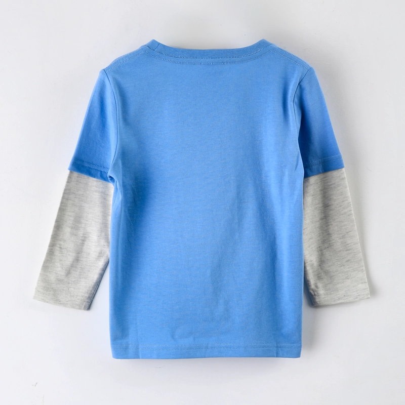 POLERA MANGA LARGA NIÑO BLUEY DOBLE MANGA AZUL - 2