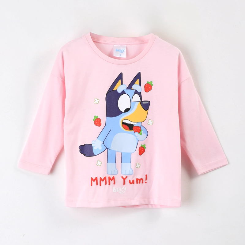 POLERA MANGA LARGA NIÑA BLUEY FRUTILLAS ROSADO - 1