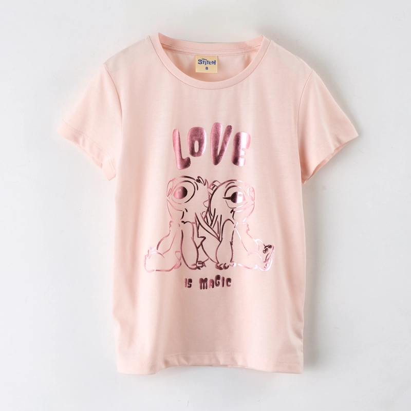 POLERA MANGA CORTA NIÑA STITCH DISNEY LOVE IS MAGIC ROSADO - 2