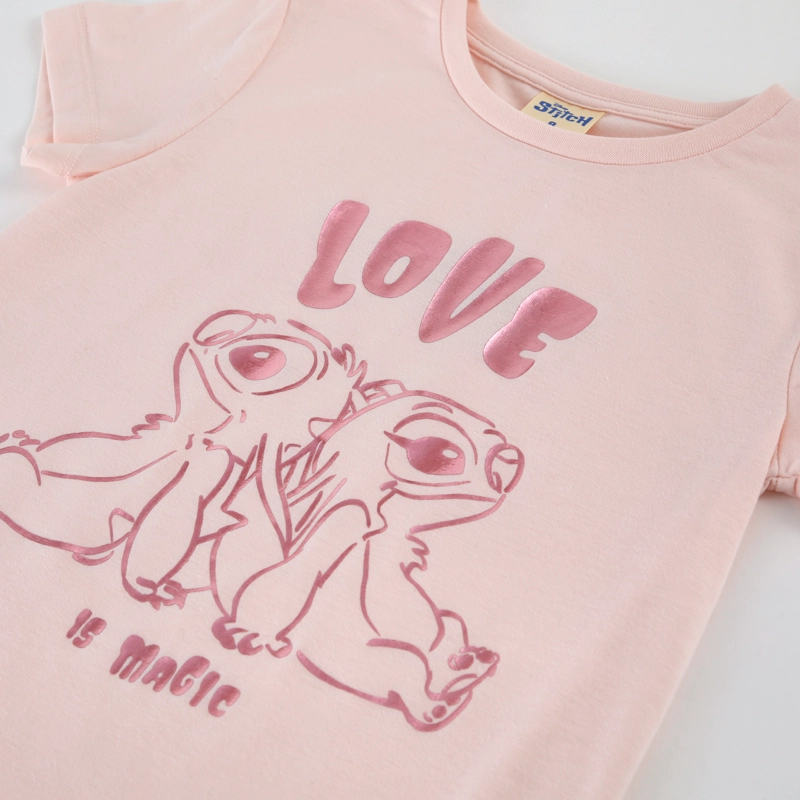 POLERA MANGA CORTA NIÑA STITCH DISNEY LOVE IS MAGIC ROSADO - 4