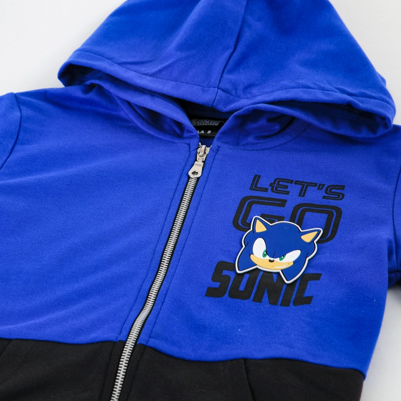 POLERON ABIERTO NIÑO SONIC ESTAMPADO BICOLOR AZUL - 3