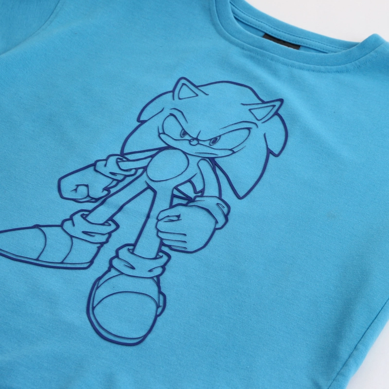 POLERA MANGA CORTA NIÑO SONIC ESTAMPADO CELESTE - 3