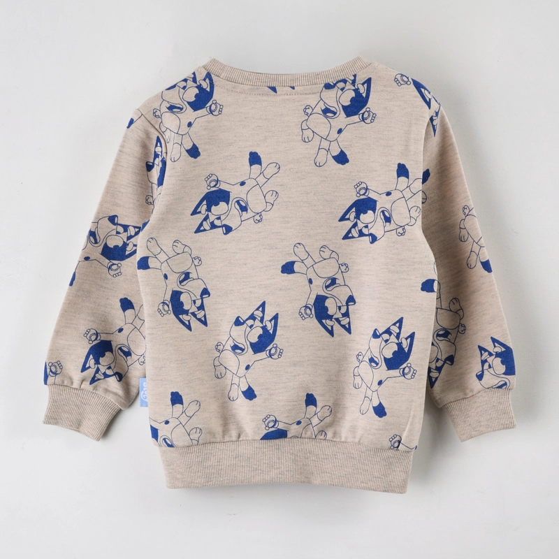 POLERON CERRADO NIÑO BLUEY FULL PRINT BEIGE - 2