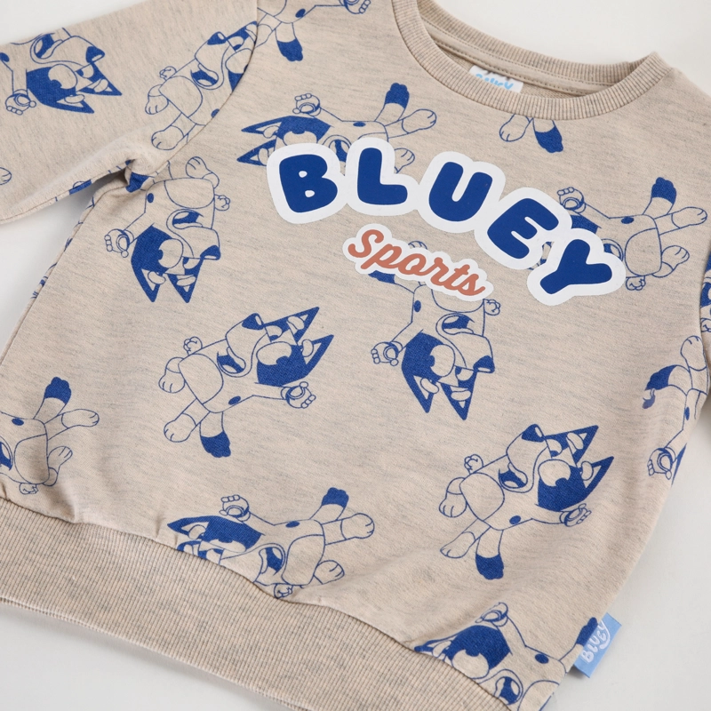 POLERON CERRADO NIÑO BLUEY FULL PRINT BEIGE - 3