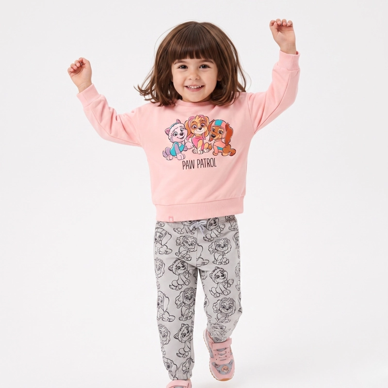 CONJUNTO BUZO NIÑA PAW PATROL PERSONAJES ROSADO - 1
