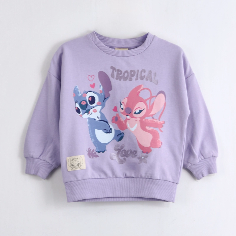 POLERON CERRADO NIÑA STITCH & ANGEL DISNEY MORADO - 1