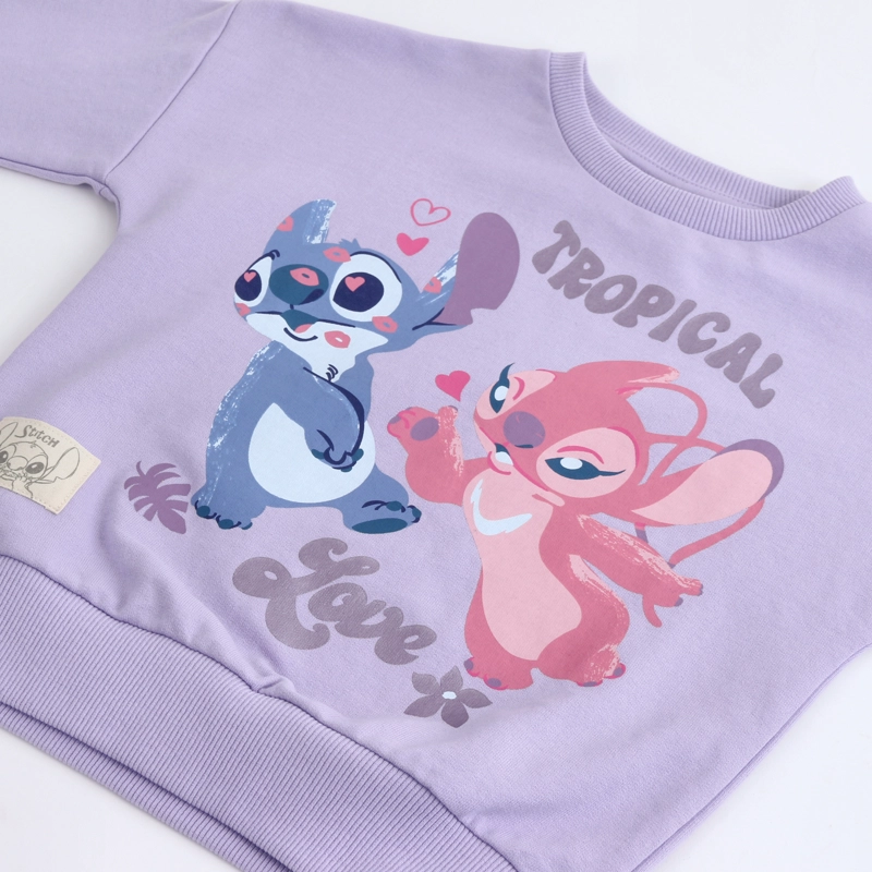 POLERON CERRADO NIÑA STITCH & ANGEL DISNEY MORADO - 3