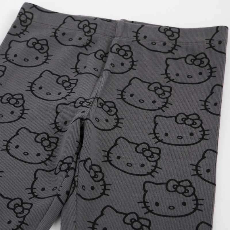 CALZA NIÑA HELLO KITTY RIB GRIS - 3