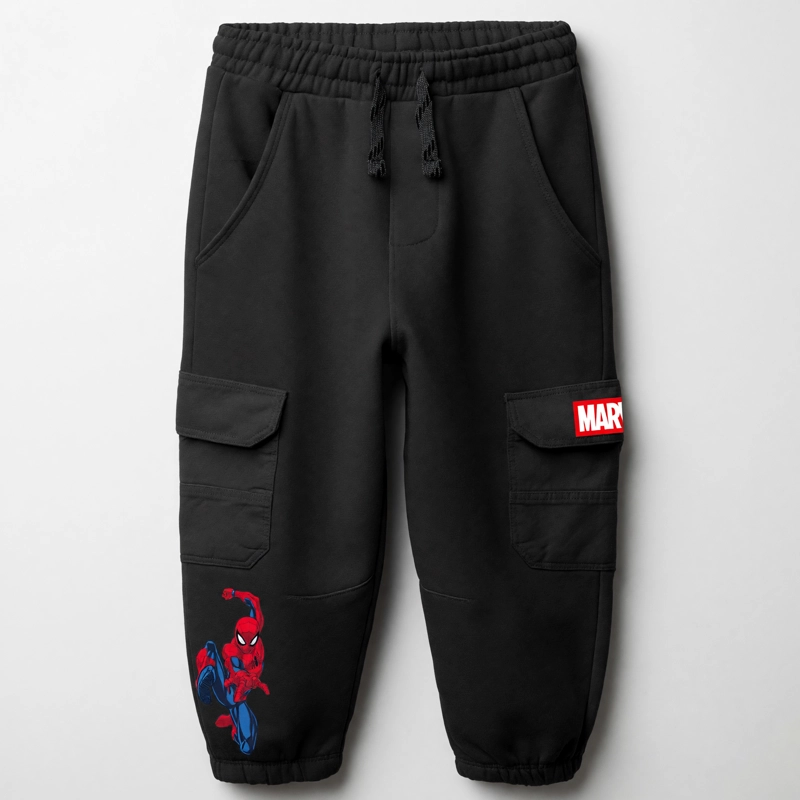 PANTALON DE BUZO NIÑO SPIDERMAN MARVEL CARGO NEGRO - 1