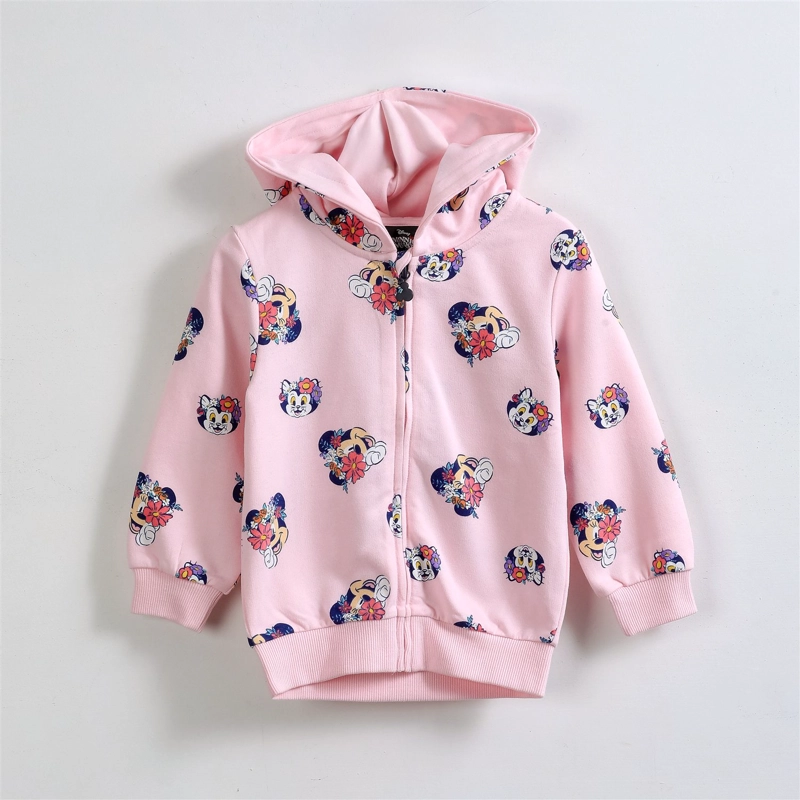 POLERON ABIERTO NIÑA MINNIE DISNEY FULL PRINT ROSADO - 1