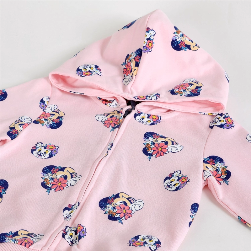 POLERON ABIERTO NIÑA MINNIE DISNEY FULL PRINT ROSADO - 3