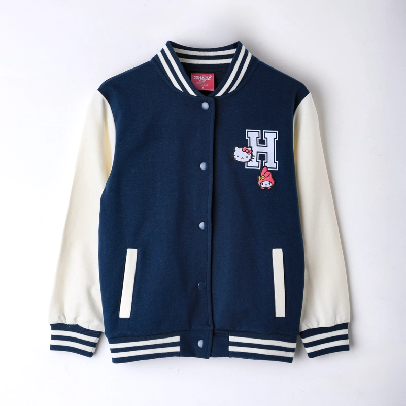 CHAQUETA BOMBER COLLEGE NIÑA HELLO KITTY BACK PRINT AZUL - 1