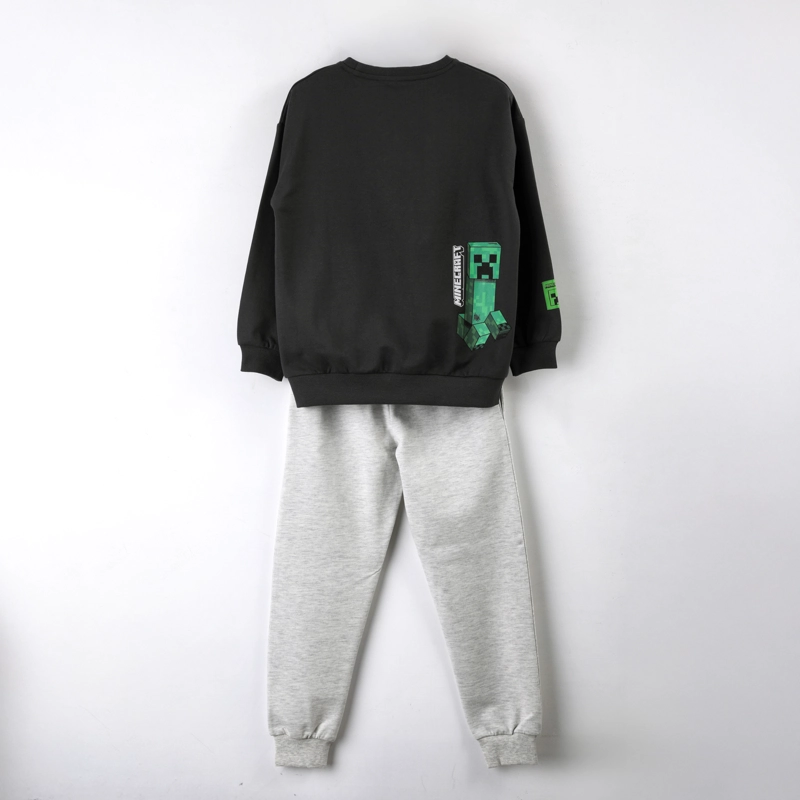 CONJUNTO BUZO NIÑO MINECRAFT BUILT CREATE EXPLORE GRIS - 2