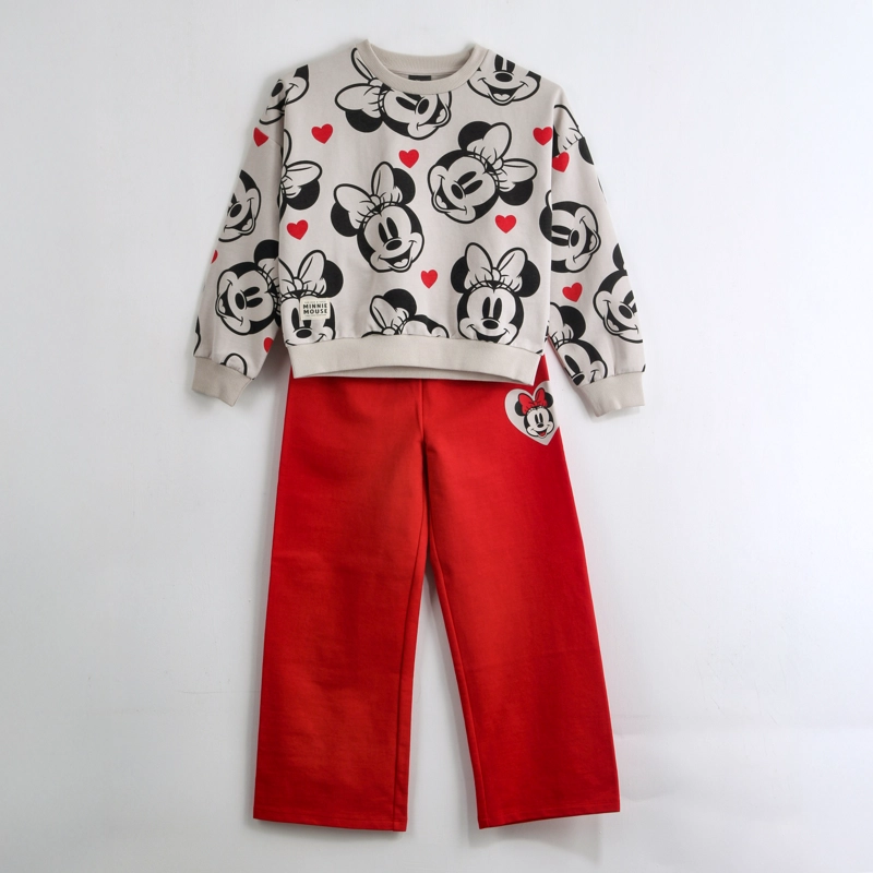CONJUNTO BUZO NIÑA MINNIE DISNEY FULL PRINT BEIGE - 1