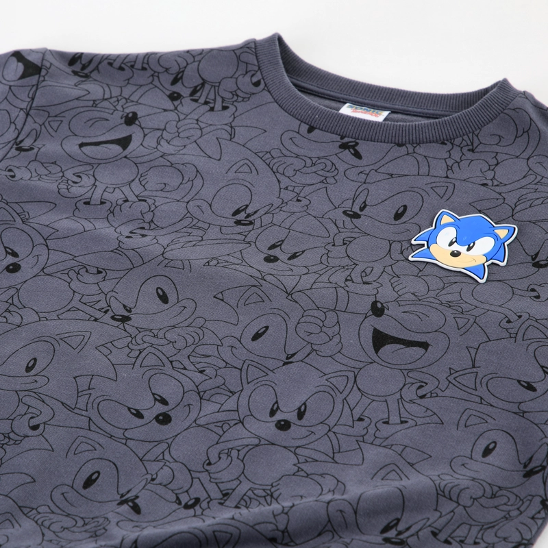 CONJUNTO BUZO NIÑO FULL PRINT GRIS SONIC - 3
