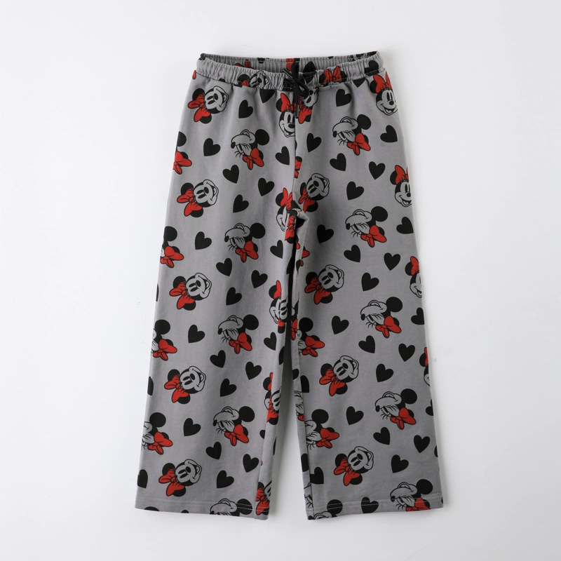 PANTALON DE BUZO NIÑA MINNIE DISNEY PALAZZO FULL PRINT GRIS - 1