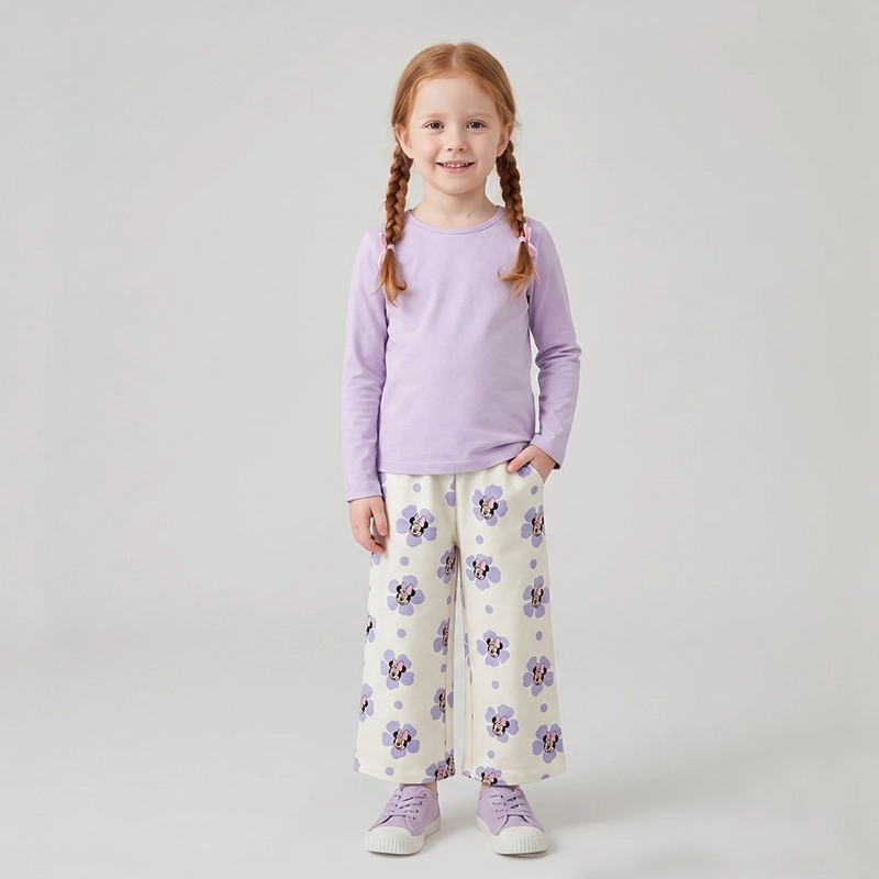 PANTALON DE BUZO NIÑA MINNIE DISNEY FULL PRINT BEIGE - 1