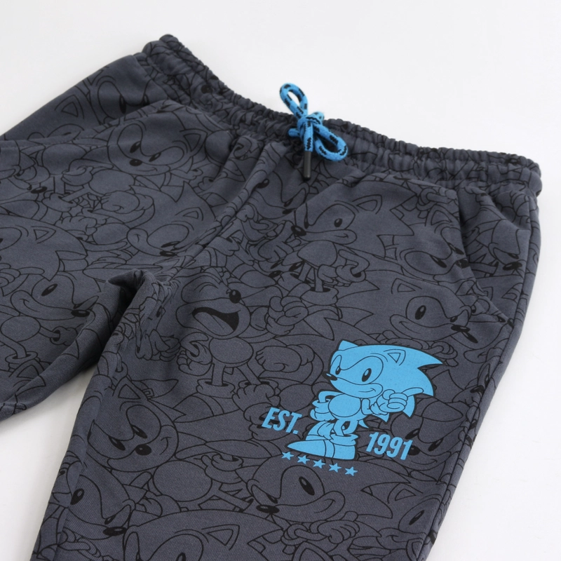 PANTALON DE BUZO NIÑO SONIC FULL PRINT NEGRO - 3