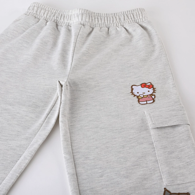 PANTALON DE BUZO NIÑA HELLO KITTY CARGO GRIS - 3