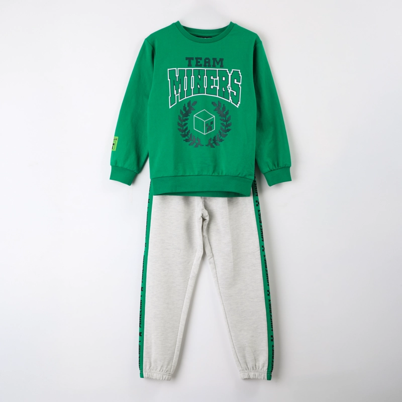 CONJUNTO BUZO NIÑO MINERS VERDE MINECRAFT - 1